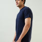 Sleepz Men Blue Solid Regular Fit Cotton T-Shirt