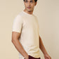 Sleepz Men Brown Regular Fit Solid Round Neck Collar T-Shirt