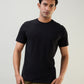 Sleepz Men Black Regular Fit Solid T-Shirt