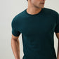 Sleepz Men Green Regular Fit Solid Round Neck Collar T-Shirt