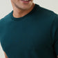 Sleepz Men Green Regular Fit Solid Round Neck Collar T-Shirt