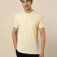 Sleepz Men Yellow Solid Regular Fit Cotton T-Shirt