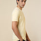 Sleepz Men Yellow Solid Regular Fit Cotton T-Shirt