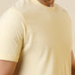Sleepz Men Yellow Solid Regular Fit Cotton T-Shirt