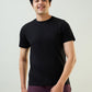 Sleepz Men Black Regular Fit Solid Round Neck Collar T-Shirt