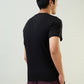 Sleepz Men Black Regular Fit Solid Round Neck Collar T-Shirt