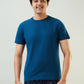 Sleepz Men Blue Solid Regular Fit Cotton Blend T-Shirt
