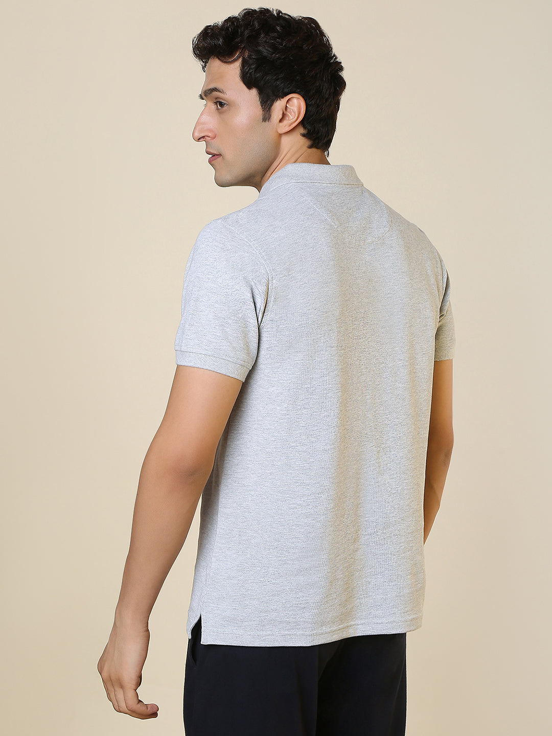 Sleepz Men Grey Solid Regular Fit Cotton T-Shirt