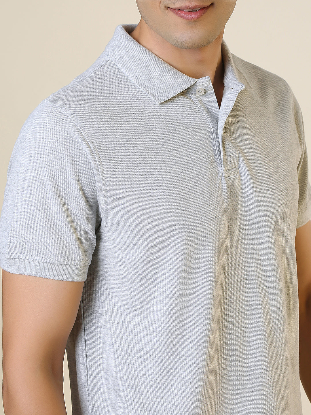 Sleepz Men Grey Solid Regular Fit Cotton T-Shirt