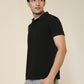 Sleepz Men Black Solid Regular Fit Cotton T-Shirt