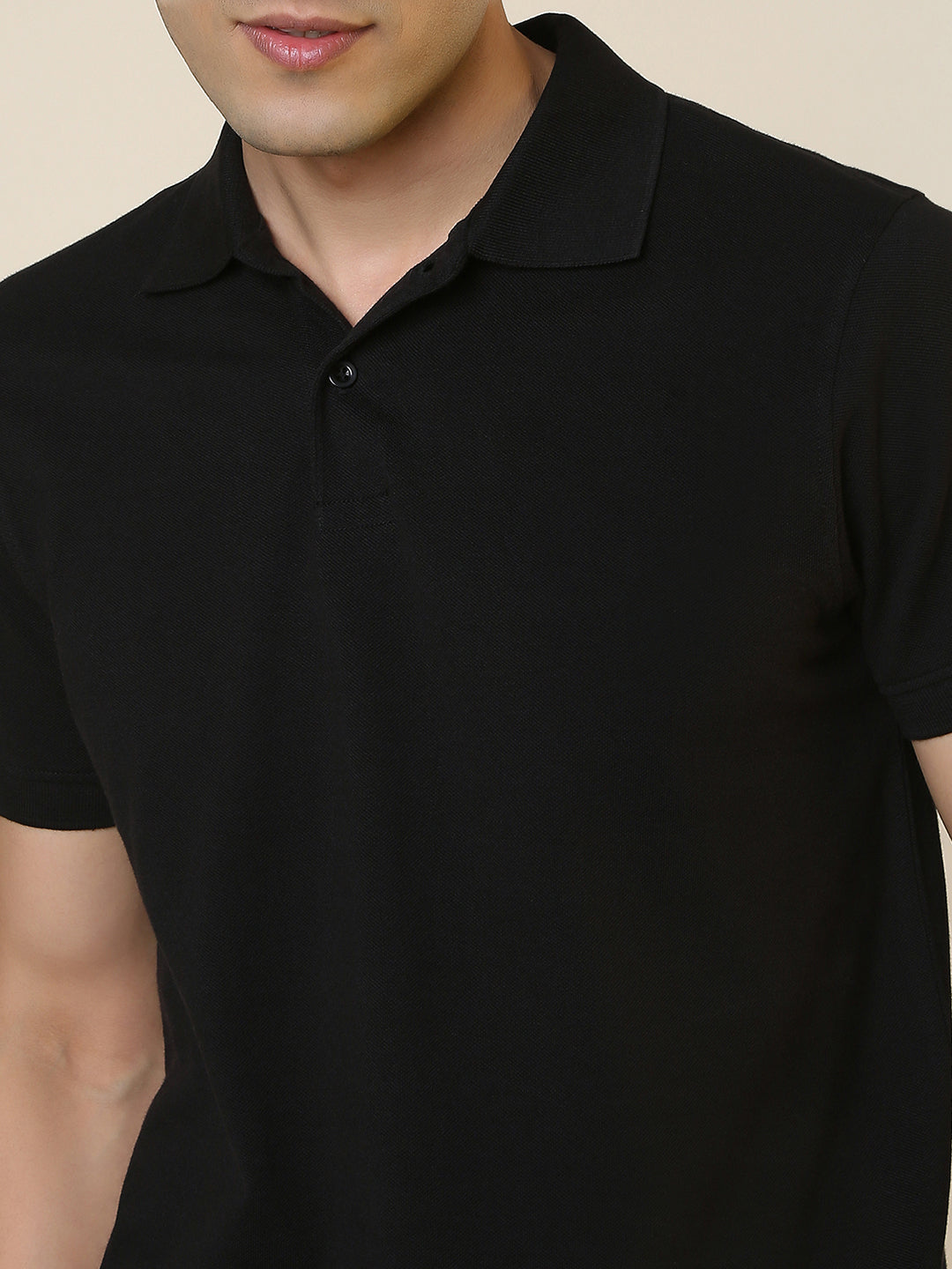 Sleepz Men Black Solid Regular Fit Cotton T-Shirt