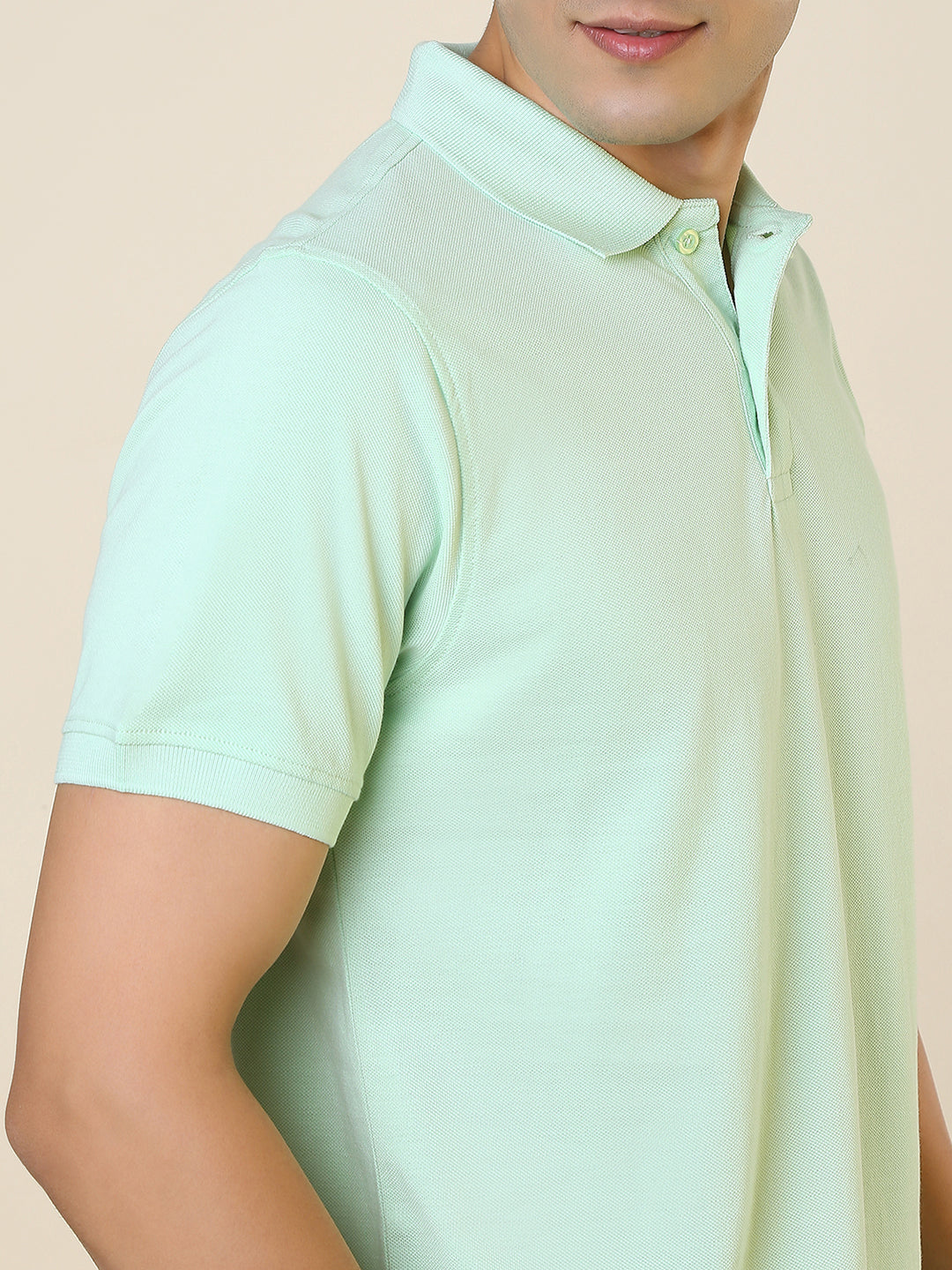 Sleepz Men Green Solid Regular Fit Cotton T-Shirt
