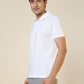 Sleepz Men White Regular Fit Solid Polo Neck Collar T-Shirt
