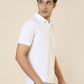 Sleepz Men White Regular Fit Solid Polo Neck Collar T-Shirt