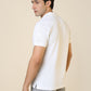 Sleepz Men White Regular Fit Solid Polo Neck Collar T-Shirt
