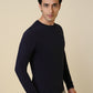 Sleepz Men Blue Solid Regular Fit Cotton T-Shirt