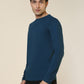 Sleepz Men Blue Regular Fit Solid Round Neck Collar T-Shirt