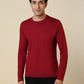 Sleepz Men Red Regular Fit Solid Round Neck Collar T-Shirt