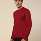 Sleepz Men Red Regular Fit Solid Round Neck Collar T-Shirt