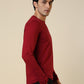 Sleepz Men Red Regular Fit Solid Round Neck Collar T-Shirt