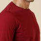 Sleepz Men Red Regular Fit Solid Round Neck Collar T-Shirt