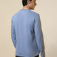 Sleepz Men Blue Solid Regular Fit Cotton T-Shirt