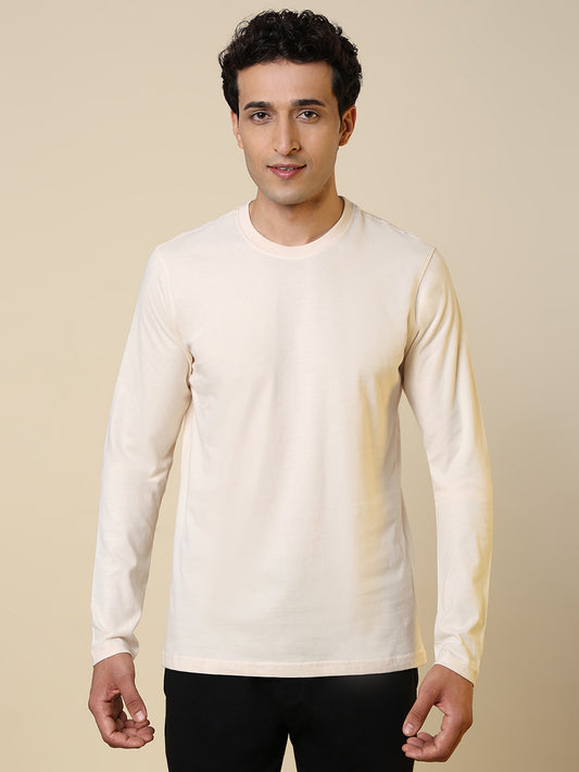 Sleepz Men Brown Solid Regular Fit Cotton T-Shirt