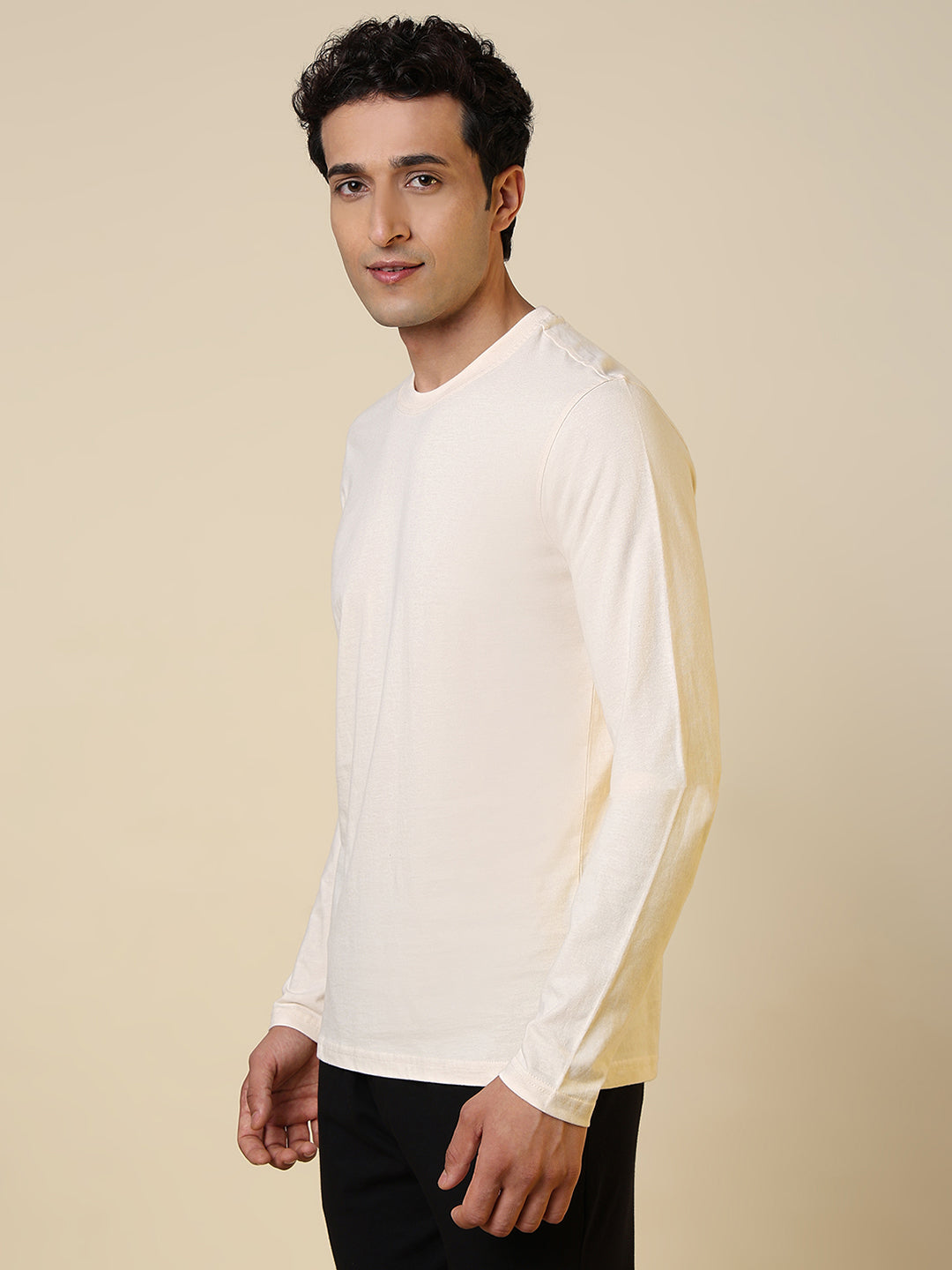 Sleepz Men Brown Regular Fit Solid Round Neck Collar T-Shirt