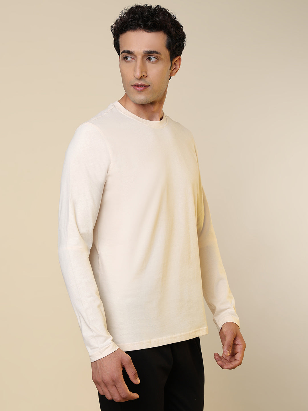 Sleepz Men Brown Regular Fit Solid Round Neck Collar T-Shirt