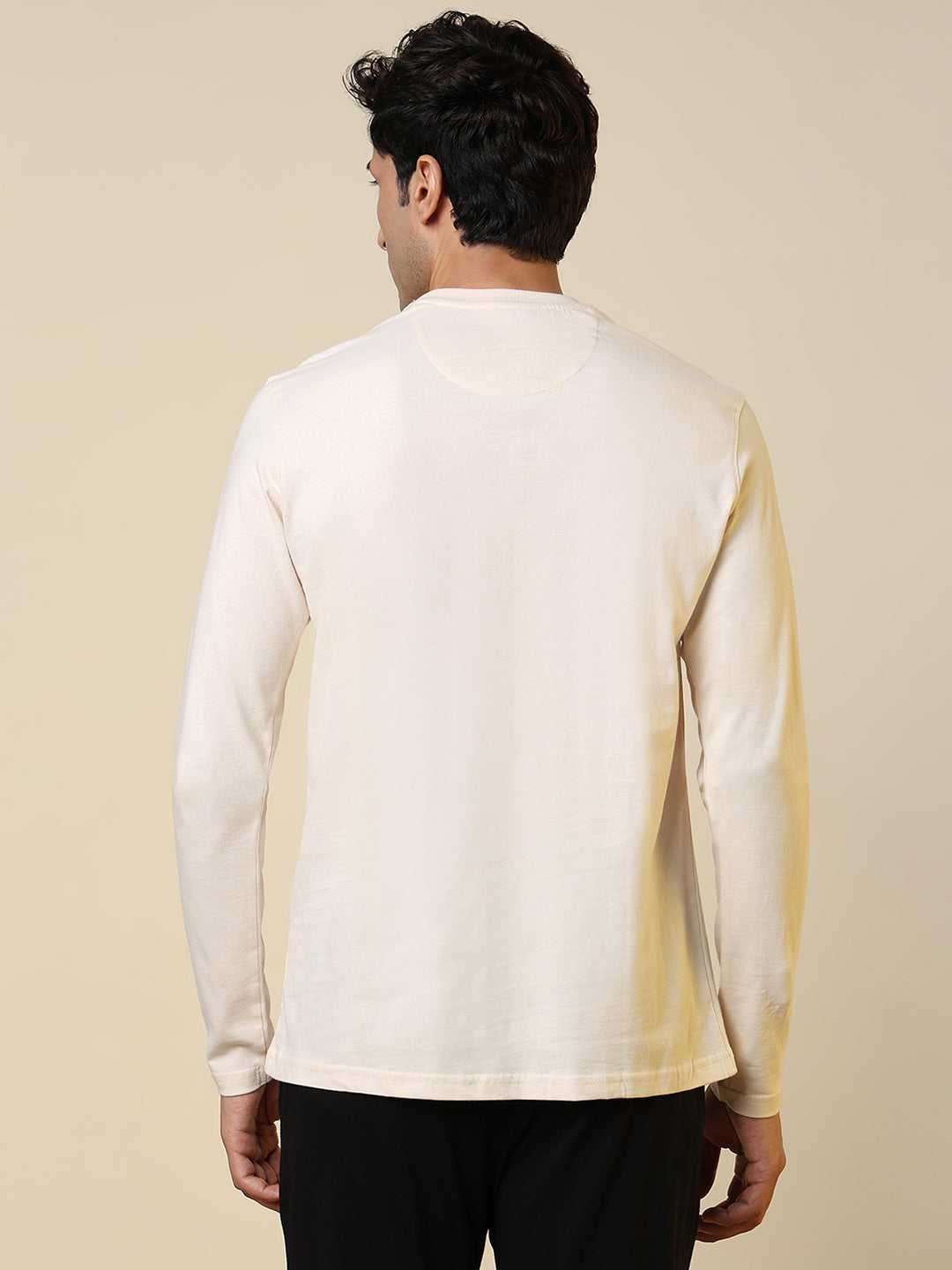 Sleepz Men Brown Regular Fit Solid Round Neck Collar T-Shirt