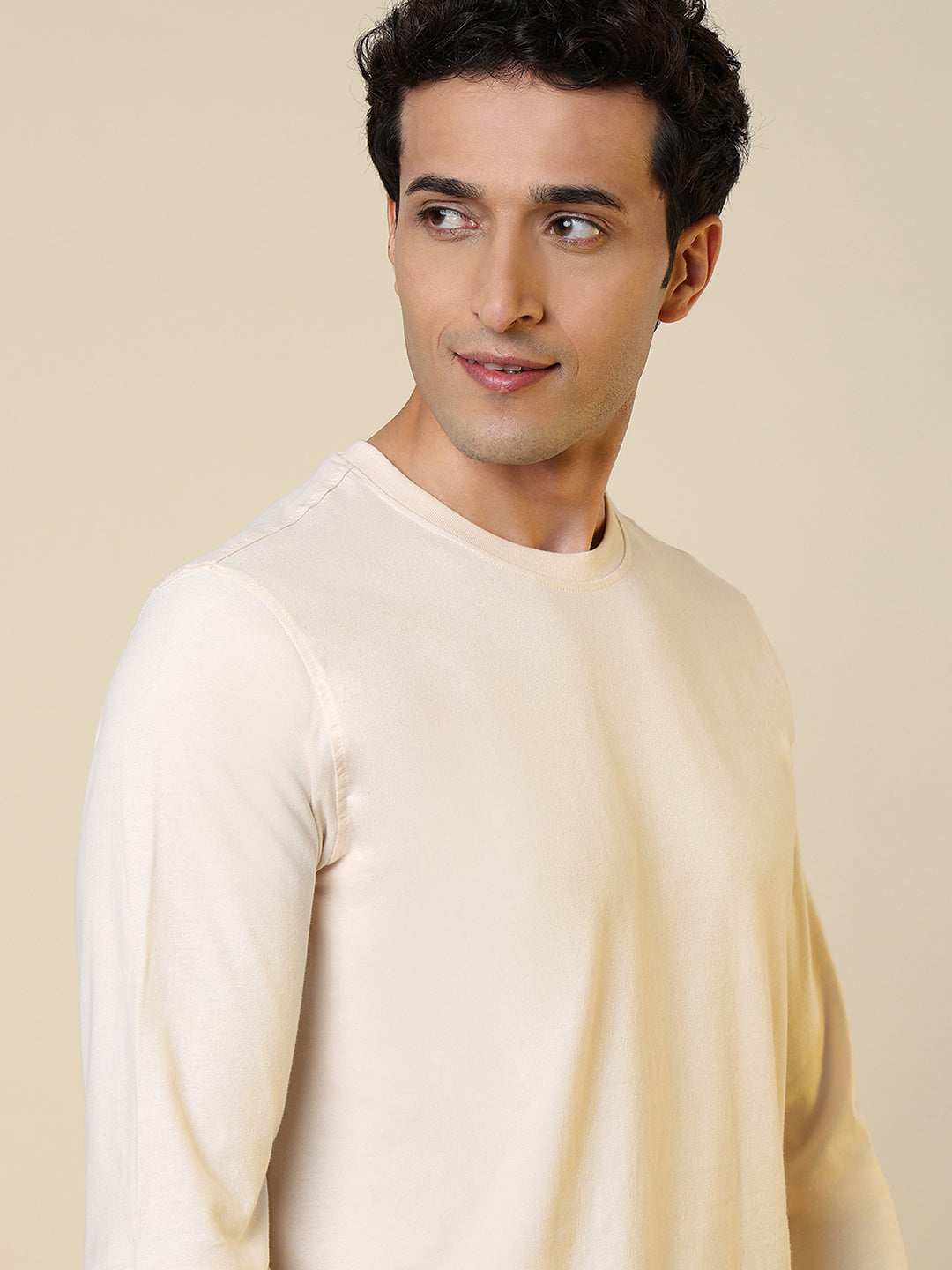 Sleepz Men Brown Regular Fit Solid Round Neck Collar T-Shirt