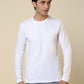 Sleepz Men White Solid Regular Fit Cotton T-Shirt