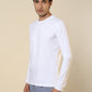 Sleepz Men White Solid Regular Fit Cotton T-Shirt