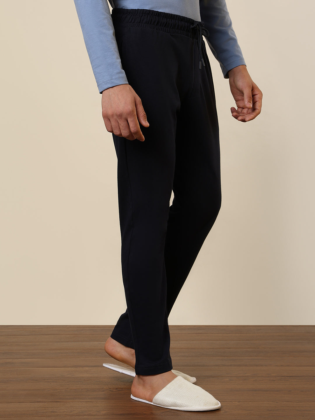 Sleepz Men Blue Regular Fit Solid Trackpant