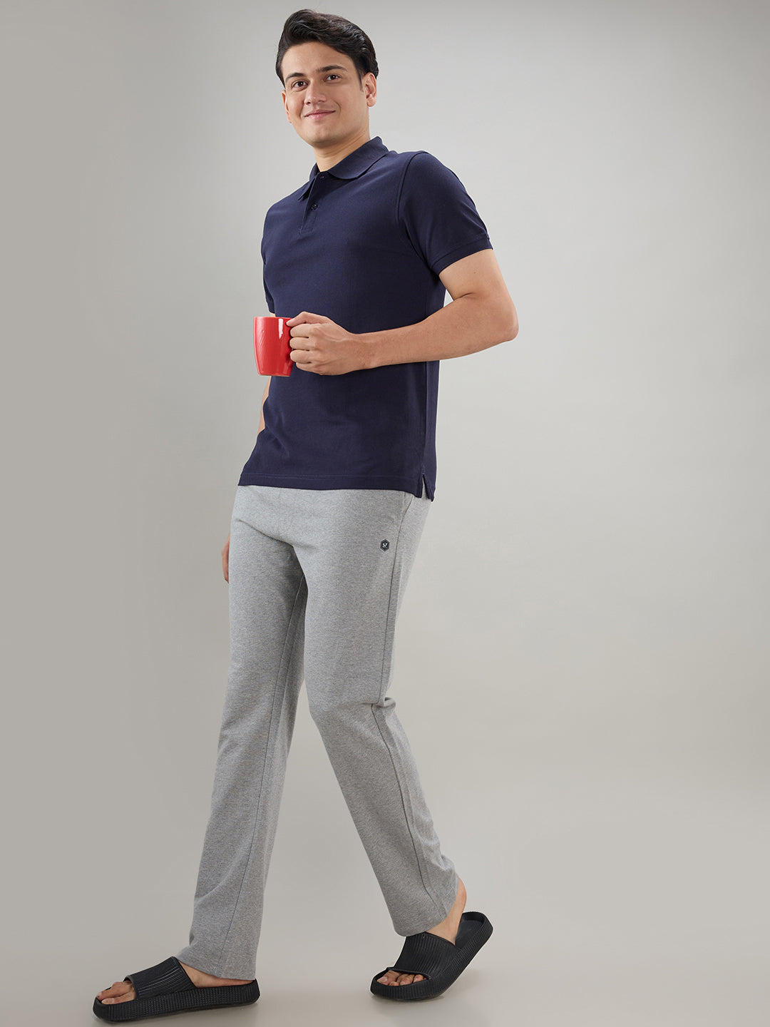 Sleepz Men Grey Regular Fit Solid Trackpant