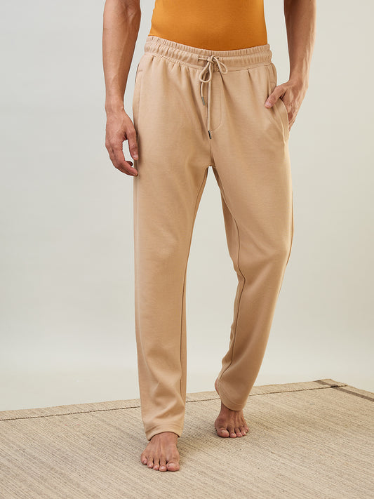 Sleepz Men Fawn Solid Regular Fit Cotton Blend Trackpant