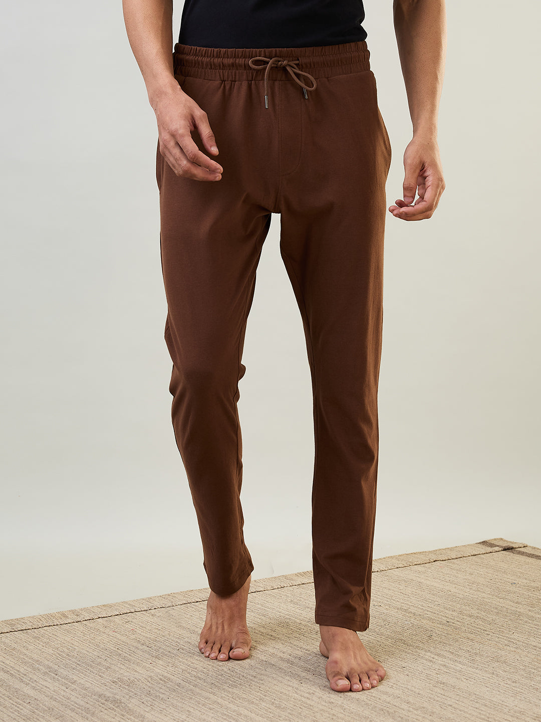 Sleepz Men Brown Regular Fit Solid Trackpant