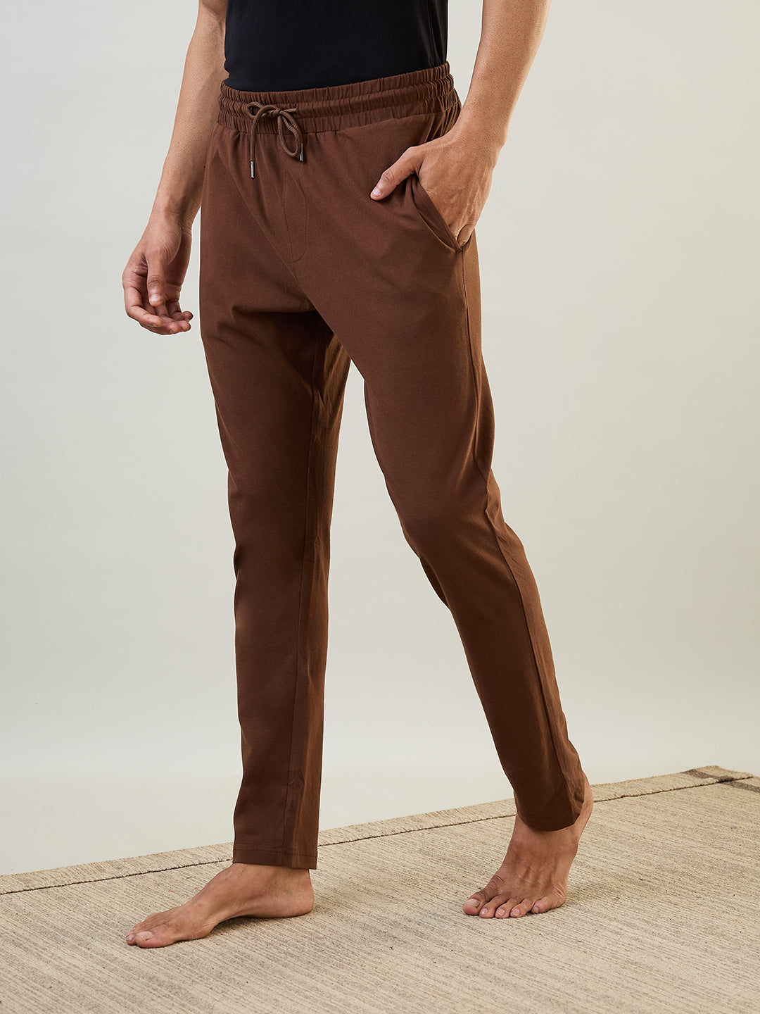 Sleepz Men Brown Regular Fit Solid Trackpant