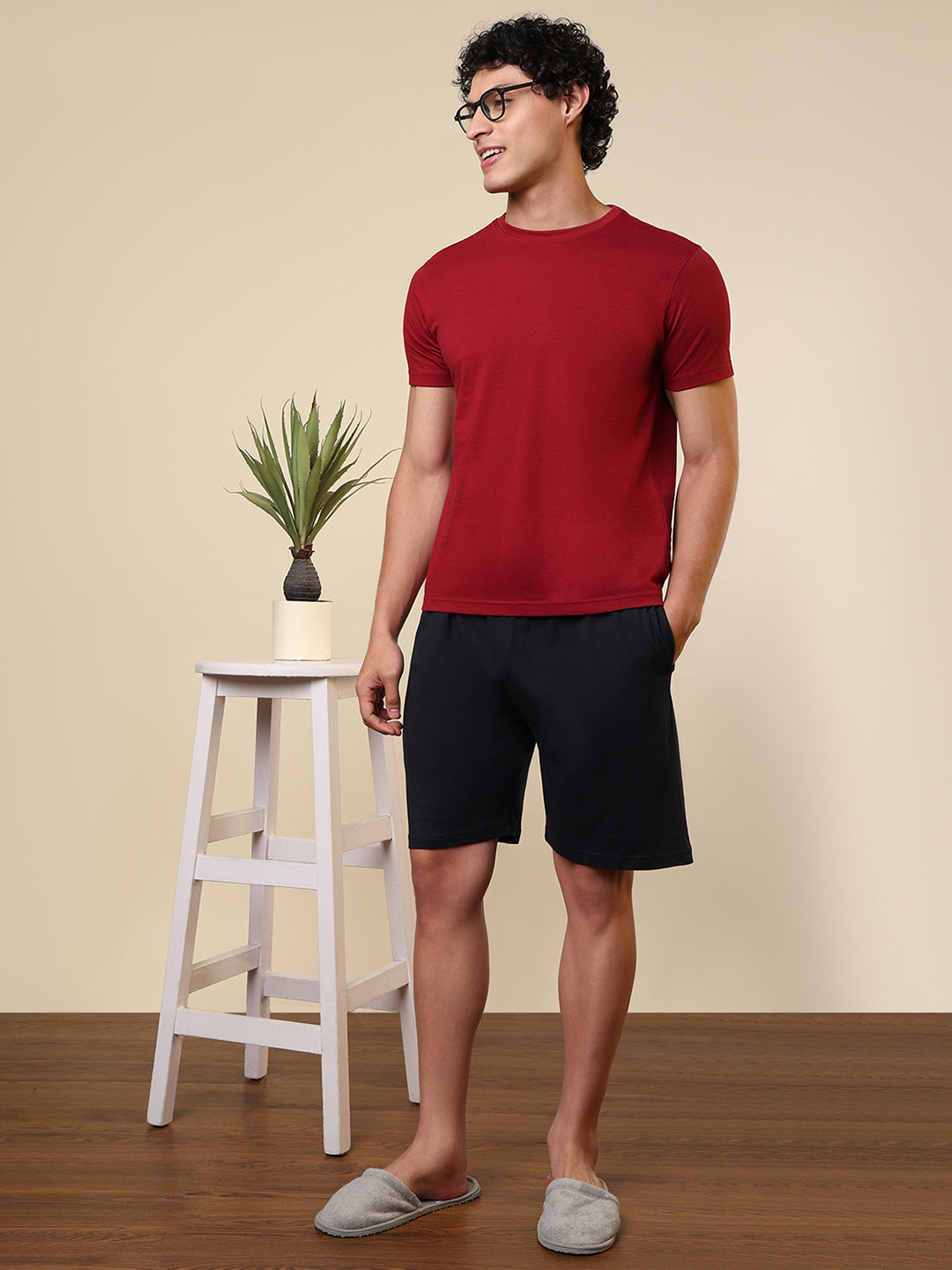 Sleepz Men Red Solid Cotton Garment Kit