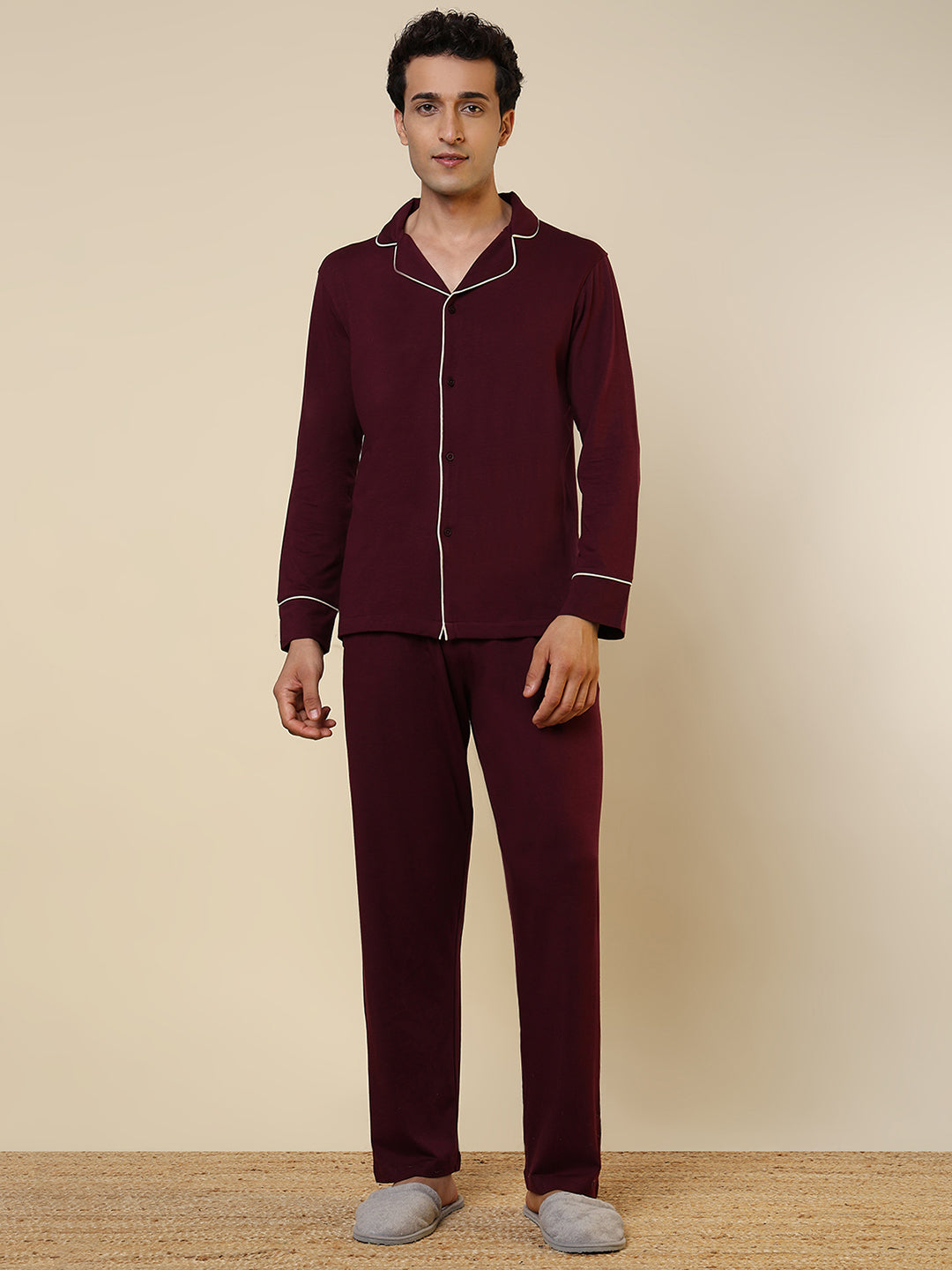 Sleepz Men Multi-Colour Solid Cotton Blend Garment Kit