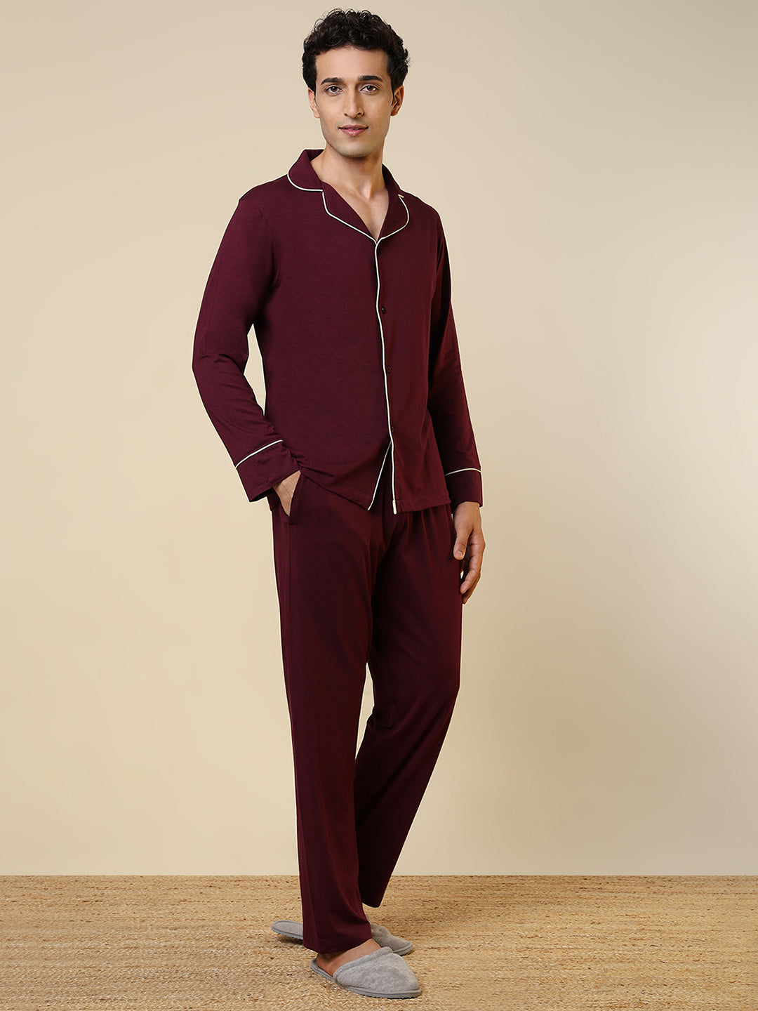 Sleepz Men Multi-Colour Solid Cotton Blend Garment Kit