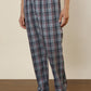 Sleepz Men Grey Checks Regular Fit Cotton Pyjama