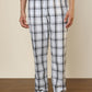 Sleepz Men White Regular Fit Checks Pyjama