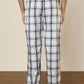 Sleepz Men White Regular Fit Checks Pyjama