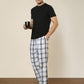 Sleepz Men White Regular Fit Checks Pyjama