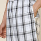 Sleepz Men White Regular Fit Checks Pyjama