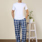 Sleepz Men Blue Regular Fit Checks Pyjama
