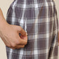 Sleepz Men Brown Regular Fit Checks Pyjama