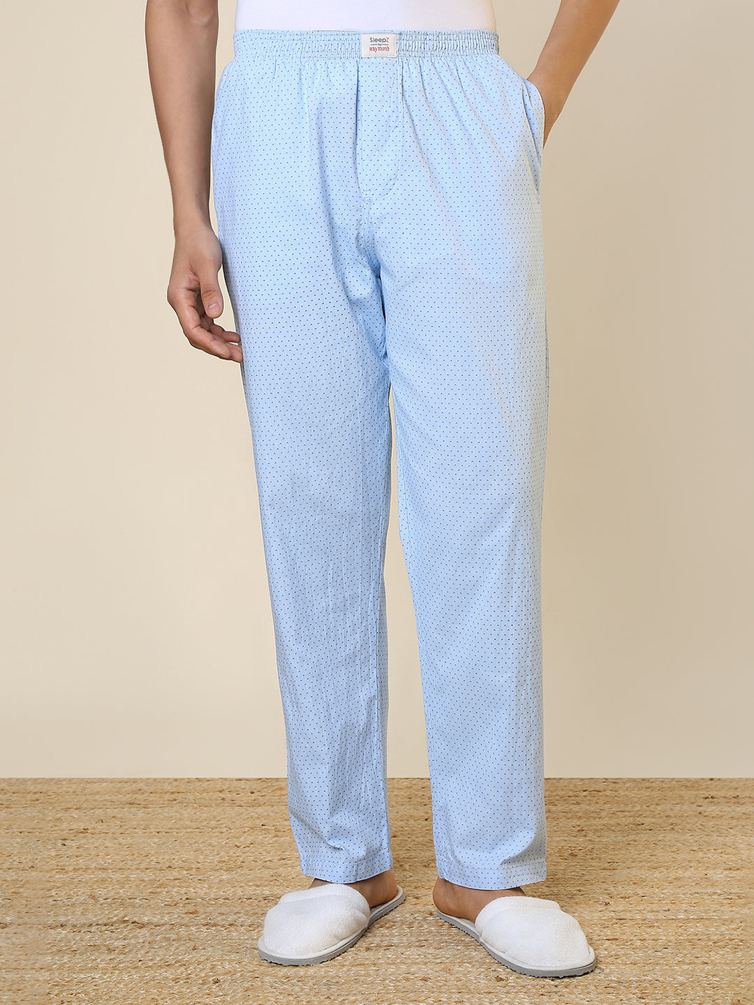 Sleepz Men Blue Regular Fit Printed Pyjama