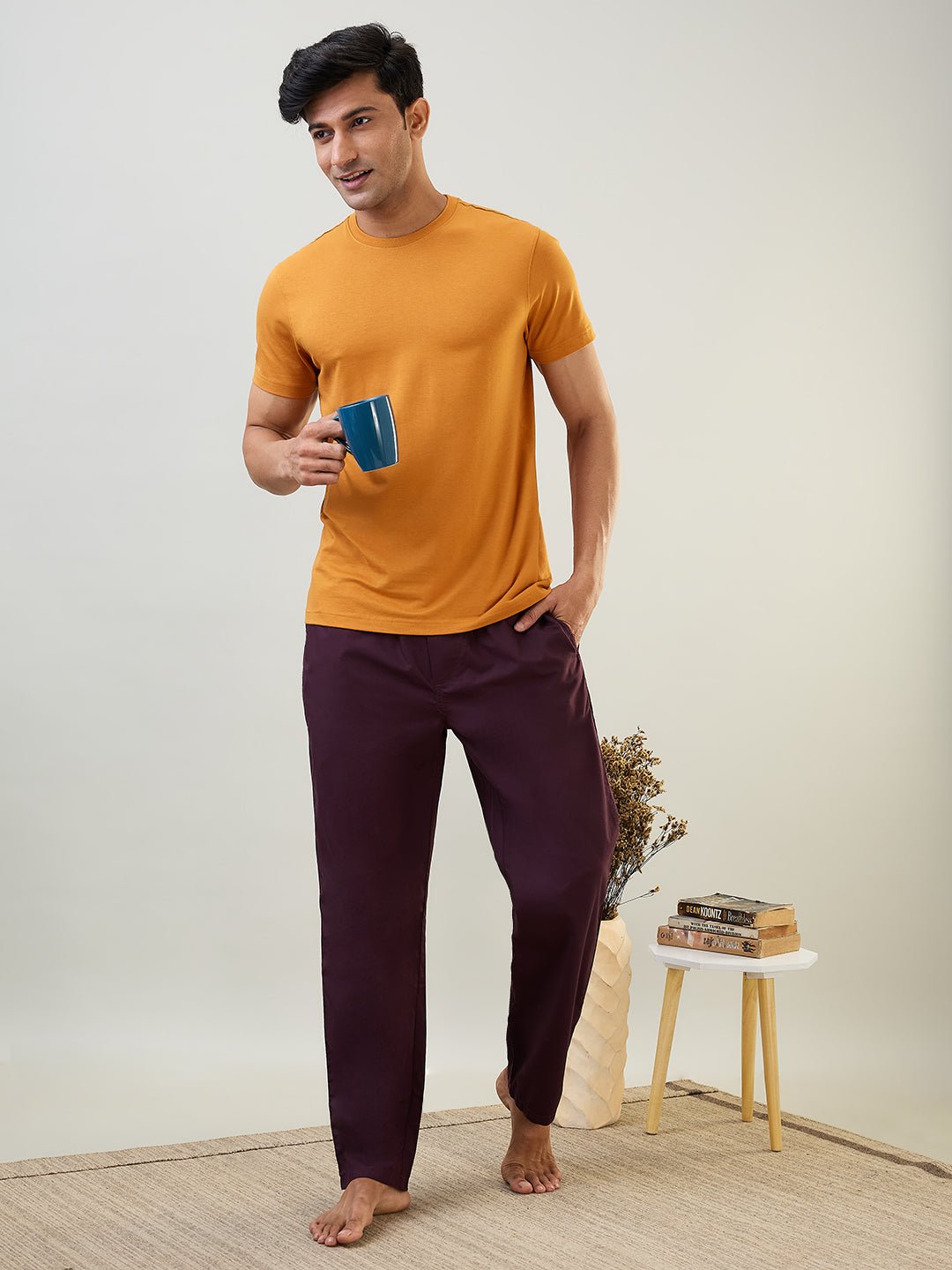 Sleepz Men Maroon Solid Regular Fit Cotton Pyjama – MyRaymond